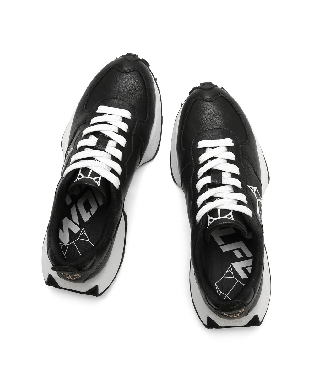 Naked Wolfe Pacific Black Genesis Leather Sneakers | 1956-LAZWE