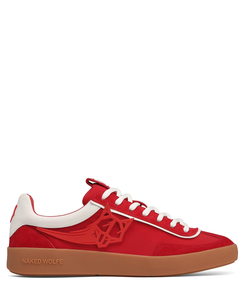 Naked Wolfe Palm Red Nylon Sneakers | 0184-IZEAK