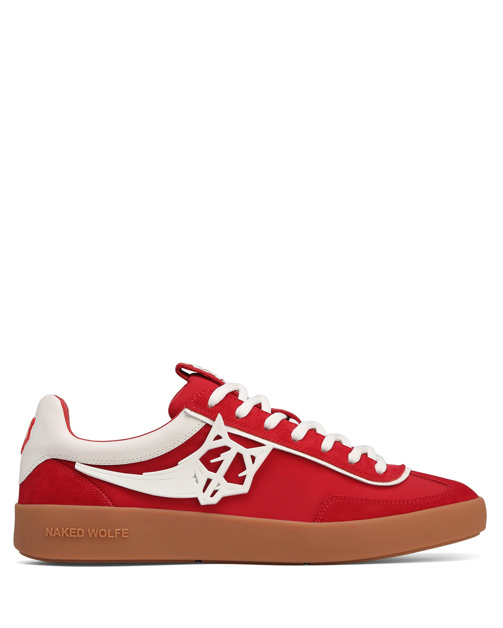 Naked Wolfe Palm Red Nylon Sneakers | 0184-IZEAK