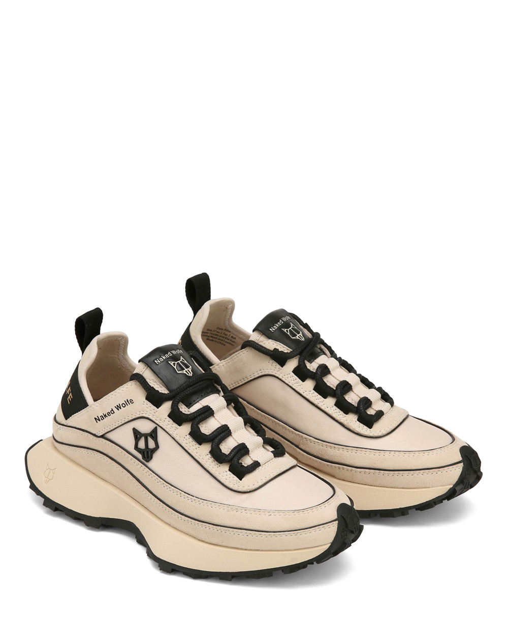 Naked Wolfe Petal Suede & Nylon Beige Sneakers | 0573-UIKWA