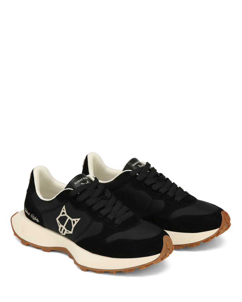 Naked Wolfe Plug Suede & Nylon Black Sneakers | 0312-AJPXH