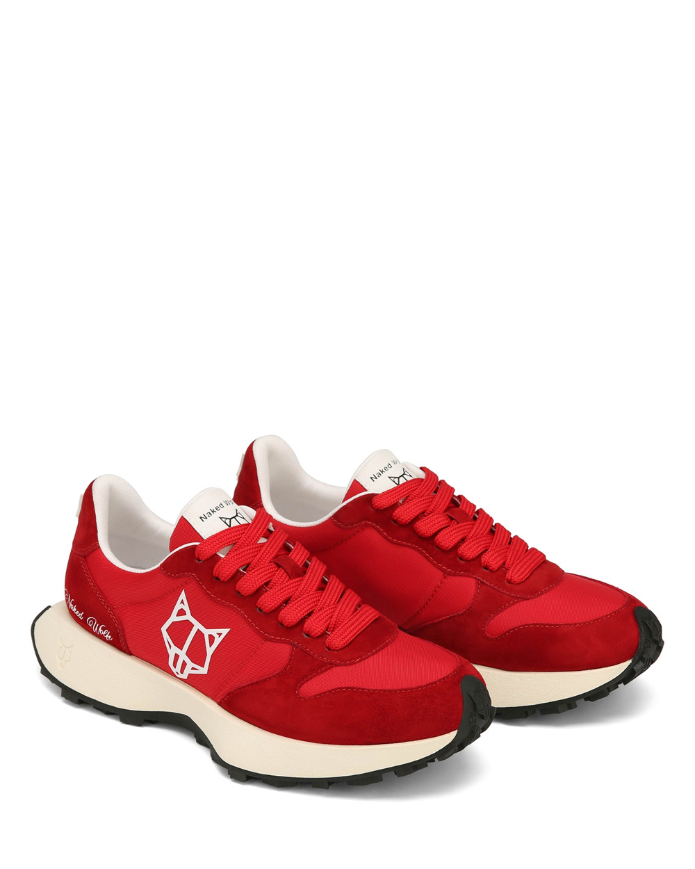 Naked Wolfe Plug Suede & Nylon Red Sneakers | 8315-JEQGV