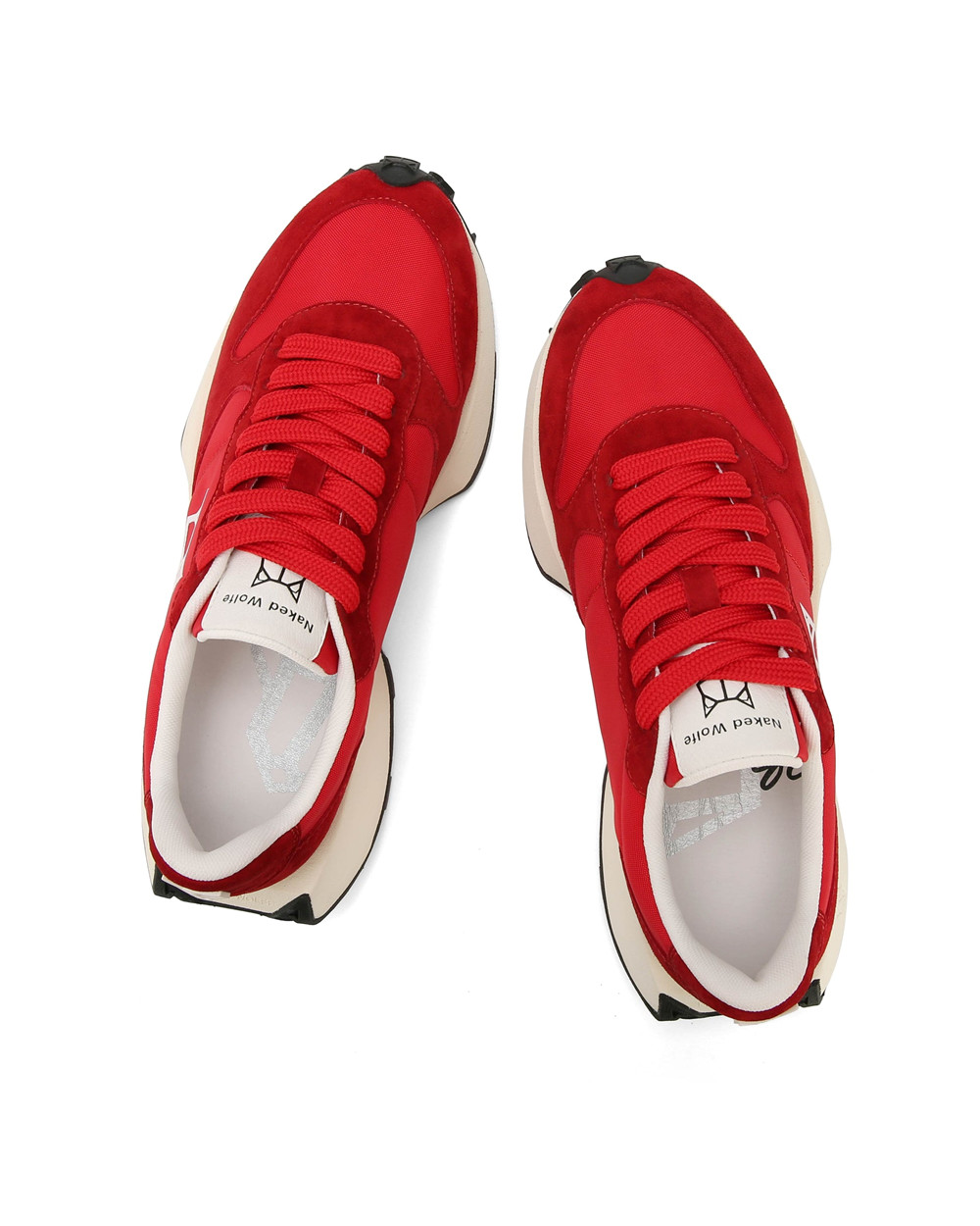 Naked Wolfe Plug Suede & Nylon Red Sneakers | 8315-JEQGV