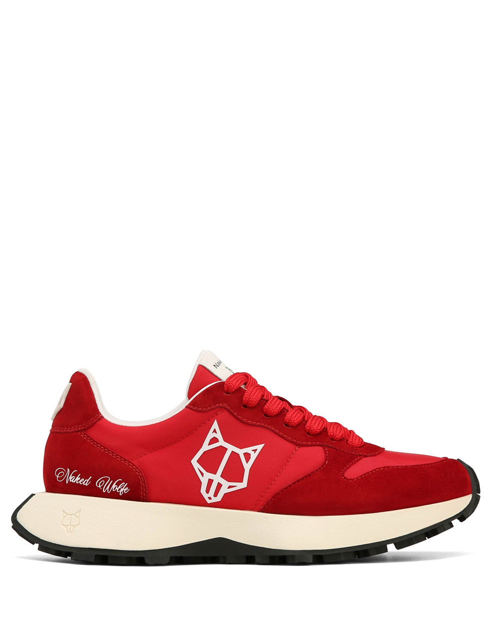 Naked Wolfe Plug Suede & Nylon Red Sneakers | 8315-JEQGV