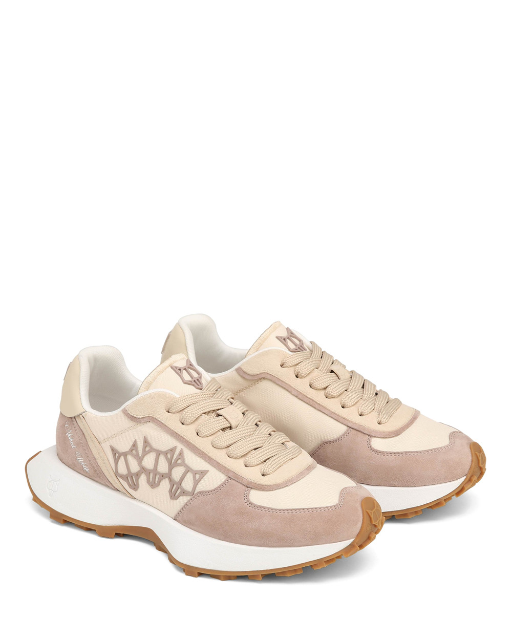 Naked Wolfe Prime Beige Nylon Suede Sneakers | 7953-QMZTV