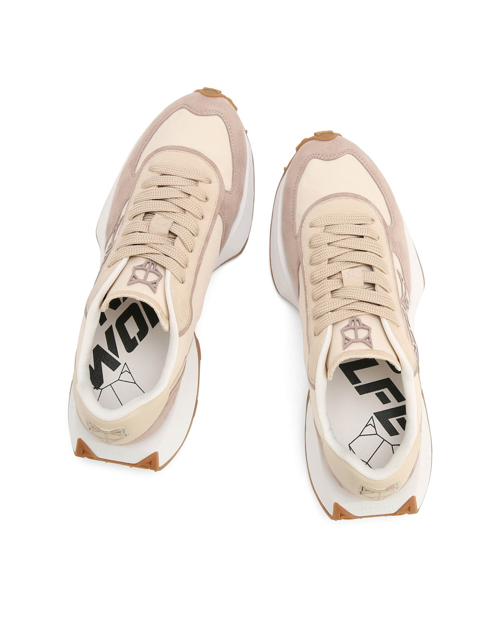 Naked Wolfe Prime Beige Nylon Suede Sneakers | 7953-QMZTV