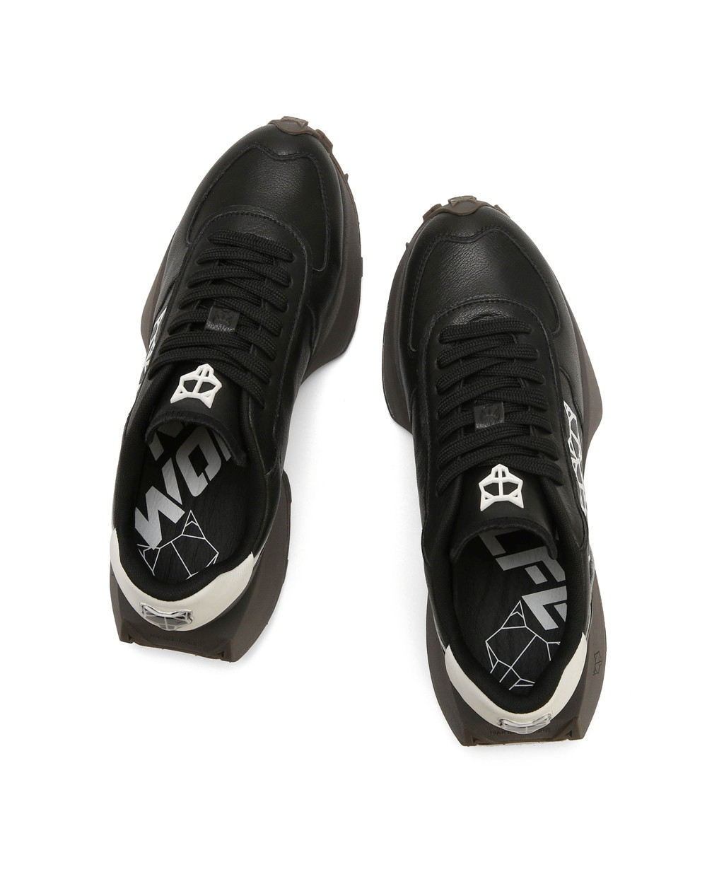 Naked Wolfe Prime Black Leather Sneakers | 8635-GNCDX