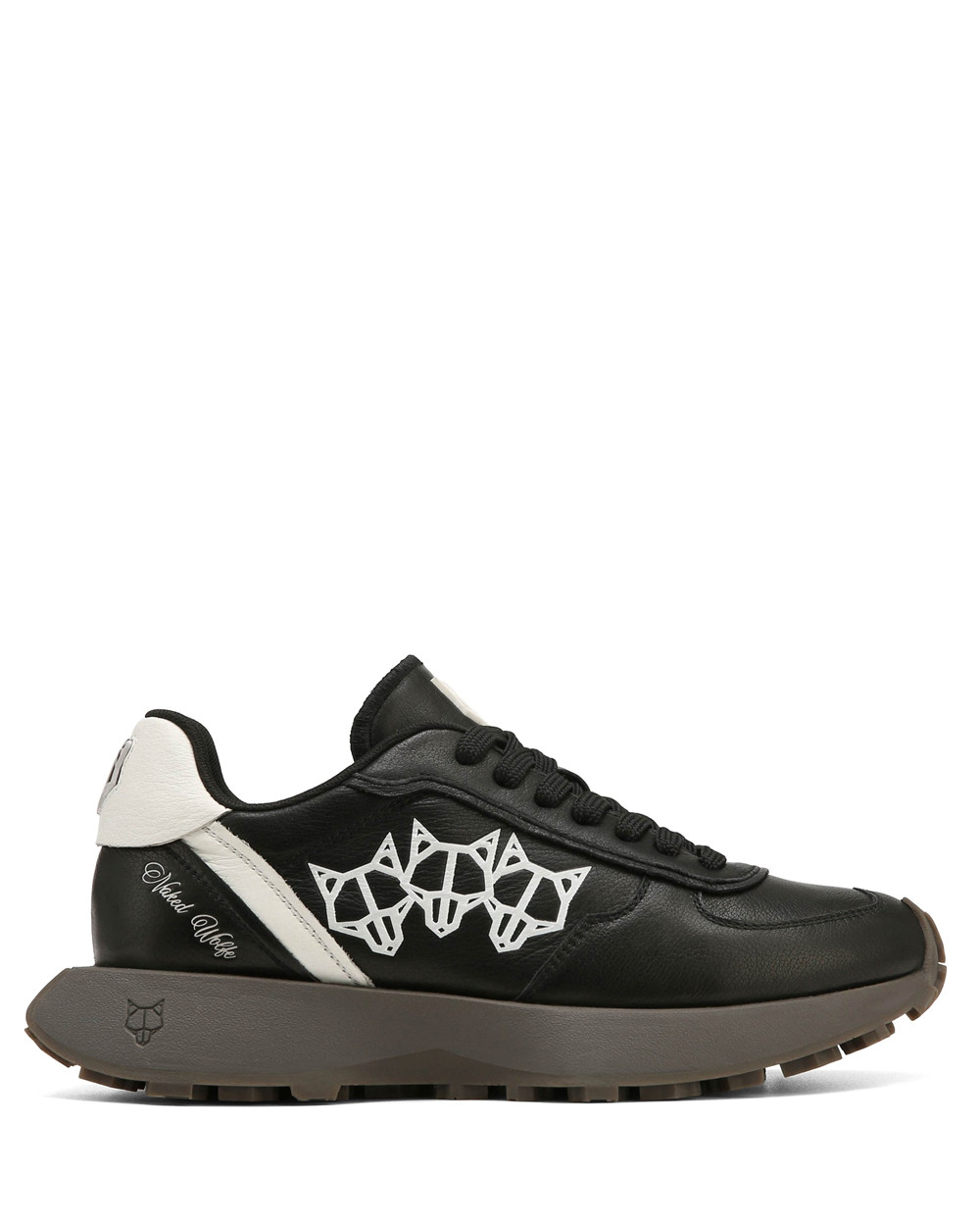 Naked Wolfe Prime Black Leather Sneakers | 8635-GNCDX