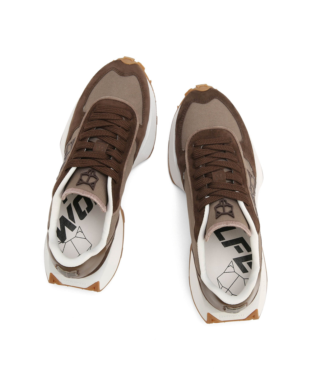 Naked Wolfe Prime Brown Nylon Suede Sneakers | 6854-PDREO