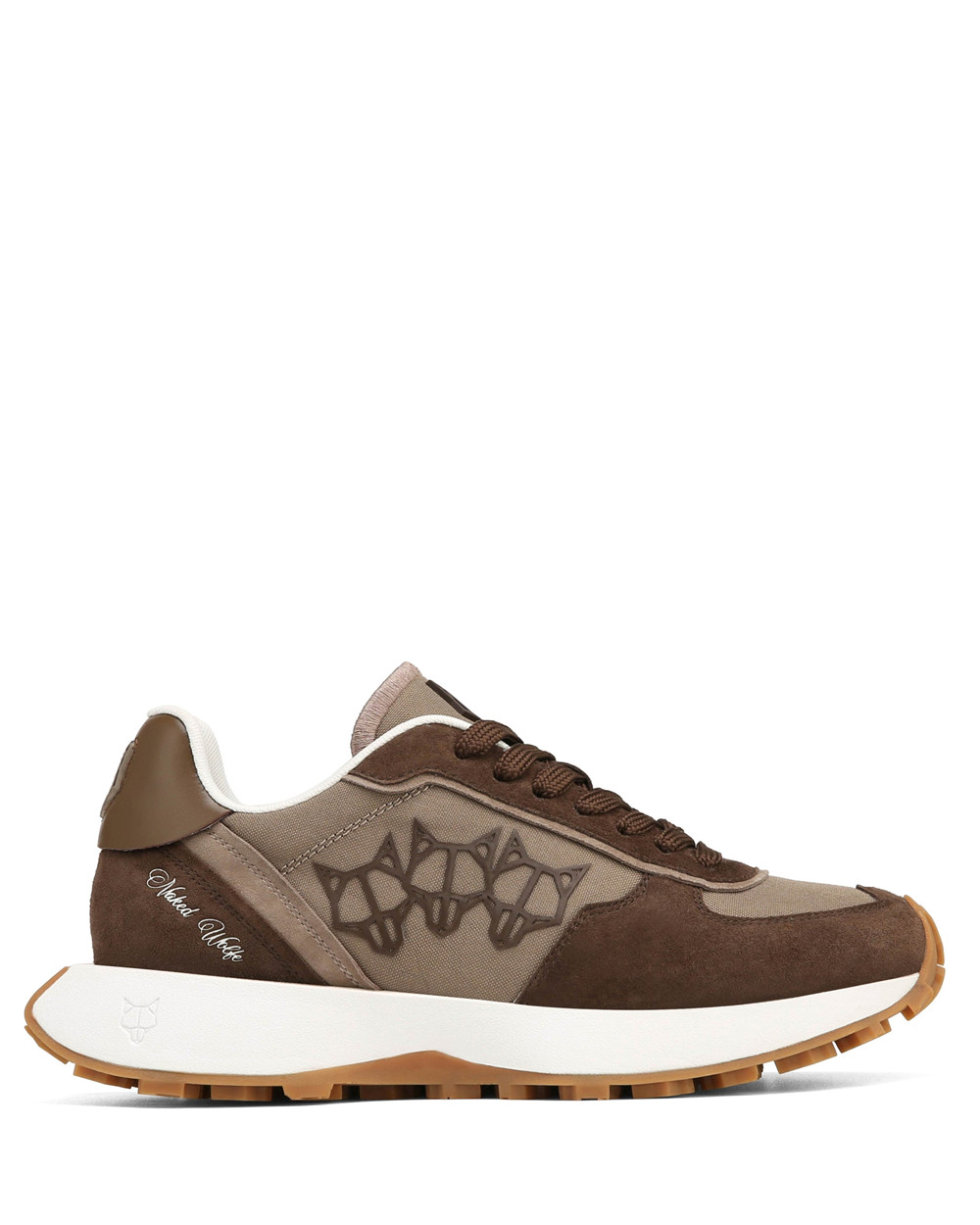 Naked Wolfe Prime Brown Nylon Suede Sneakers | 6854-PDREO