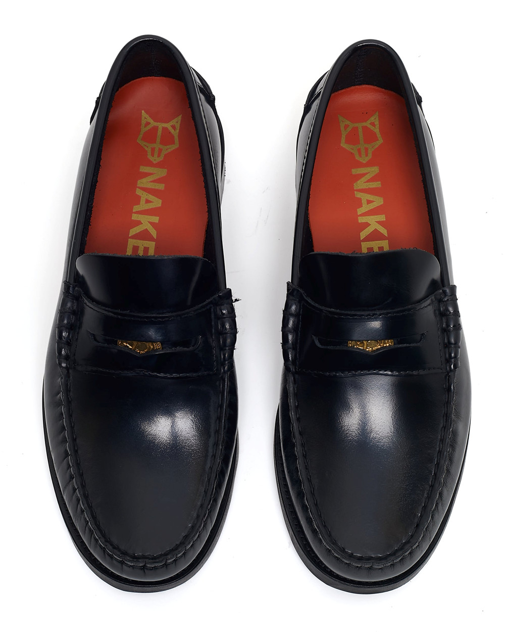 Naked Wolfe Riviera Box Leather Black Loafers | 6381-ZLSIM