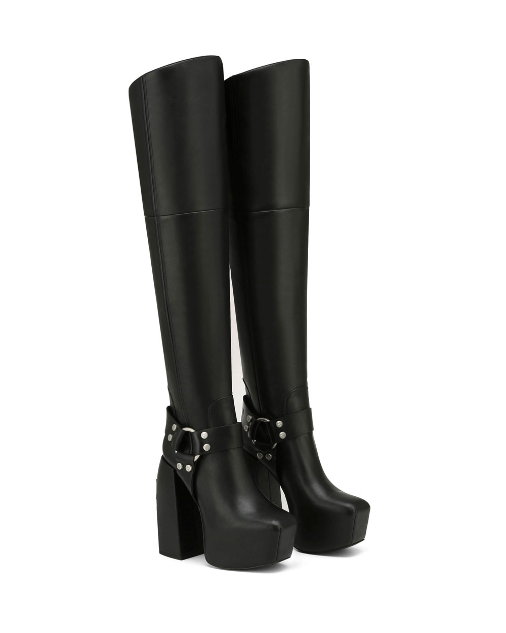 Naked Wolfe Savage Black Leather Boots | 5879-UOZBP