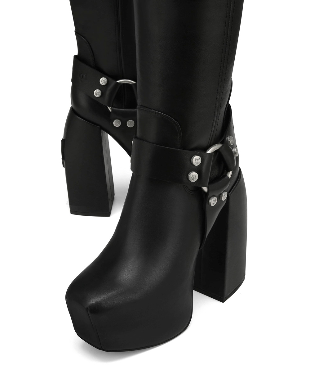 Naked Wolfe Savage Black Leather Boots | 5879-UOZBP