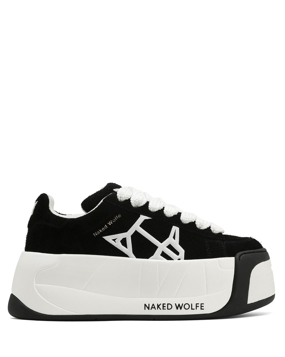 Naked Wolfe Scandal Black Hairy Cow Suede Sneakers | 1345-QUAXR