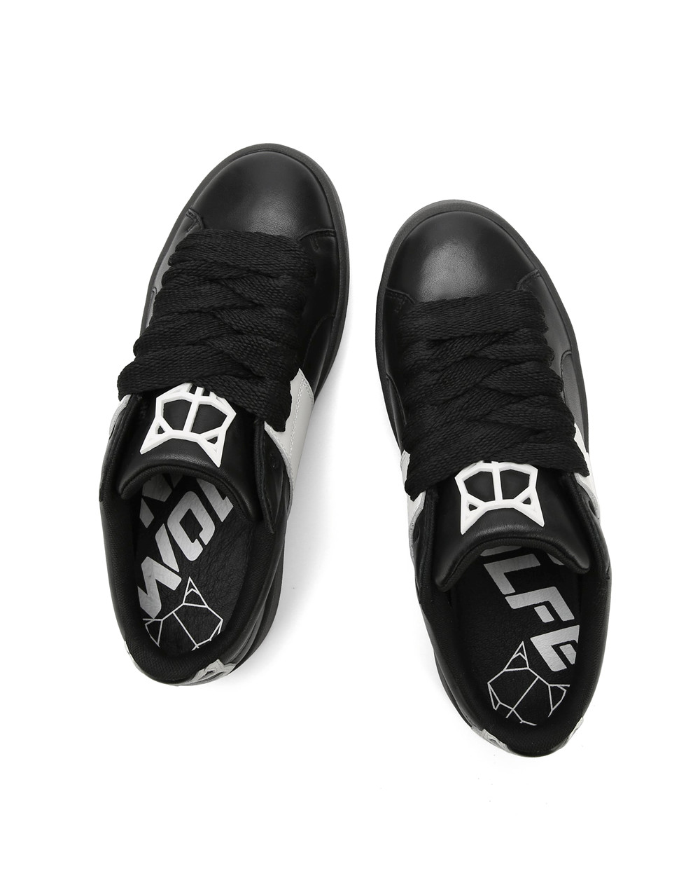 Naked Wolfe Scuba Cow Leather & Suede Black Sneakers | 6352-PCLUJ