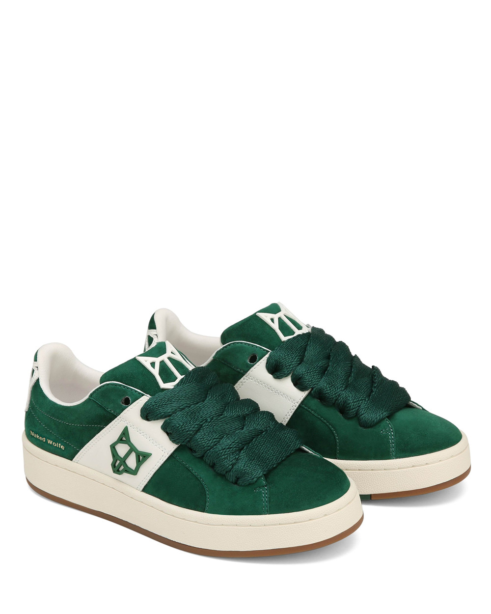 Naked Wolfe Scuba Cow Suede Green Sneakers | 7391-OUISK