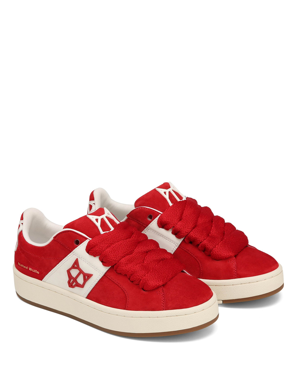 Naked Wolfe Scuba Cow Suede Red Sneakers | 8912-UAVQT