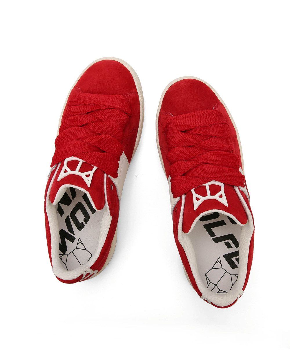 Naked Wolfe Scuba Cow Suede Red Sneakers | 8912-UAVQT