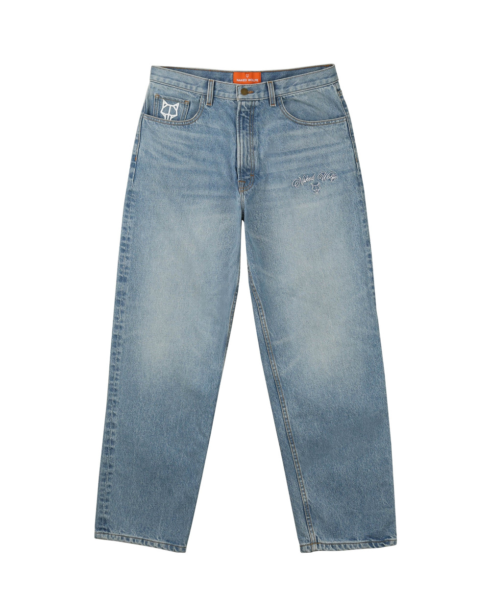 Naked Wolfe Signature Baggy Denim Light Blue Denim | 5960-PSTQL