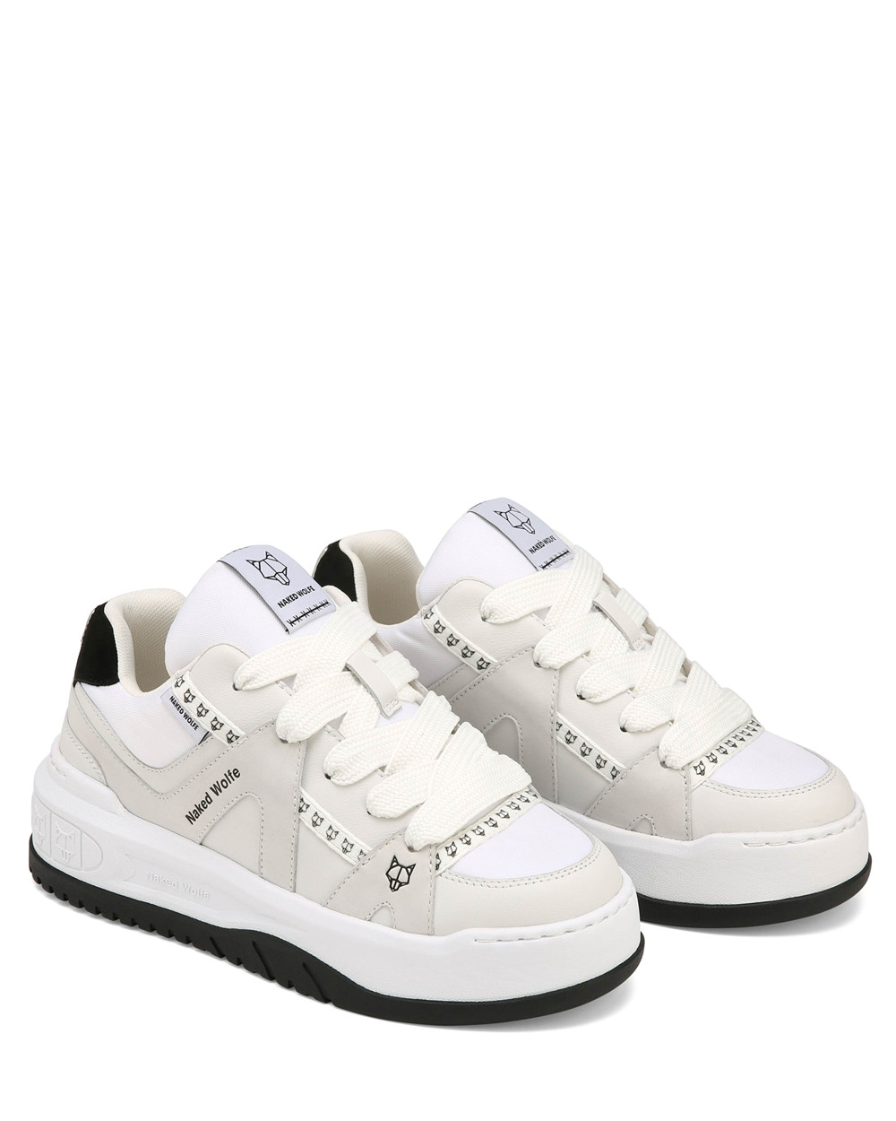 Naked Wolfe Skating White Nubuck/Cow Suede Sneakers | 2965-OZVPJ