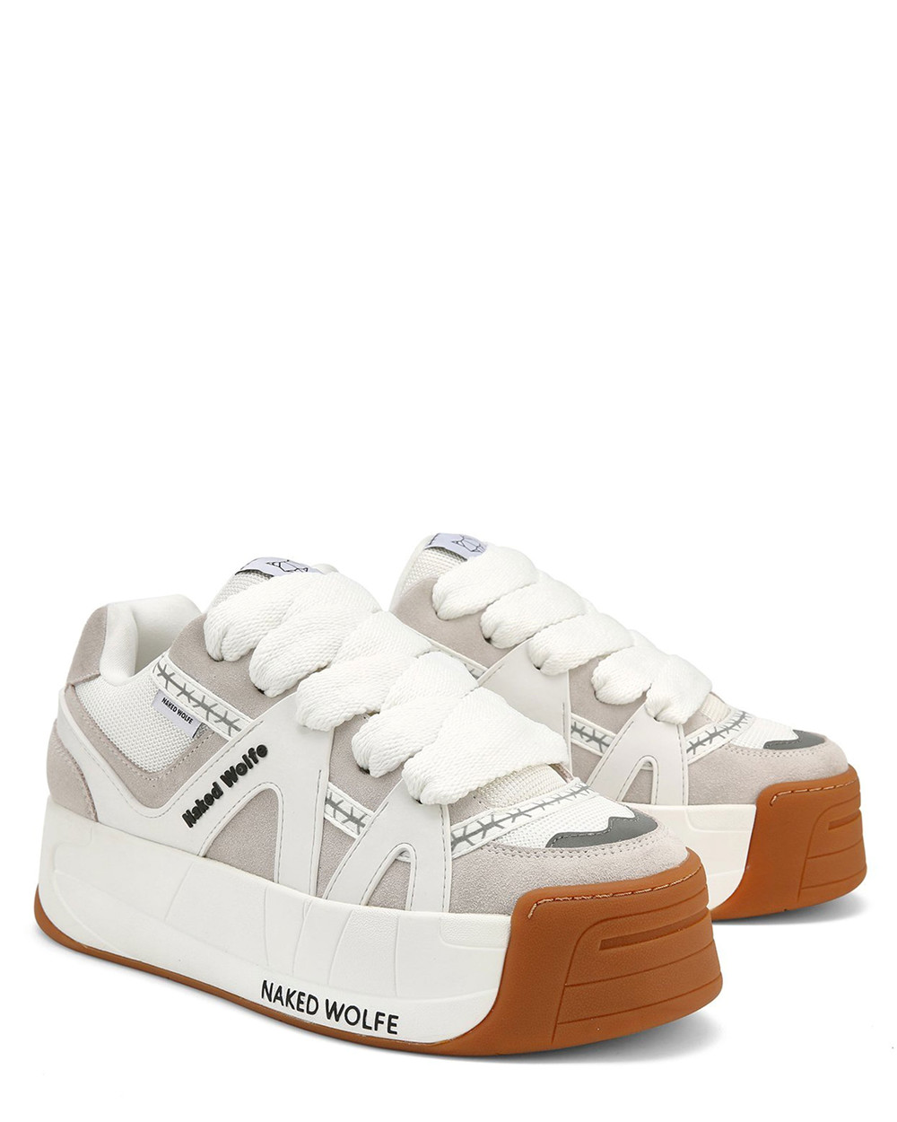 Naked Wolfe Slide White Sneakers | 4381-MCYHU