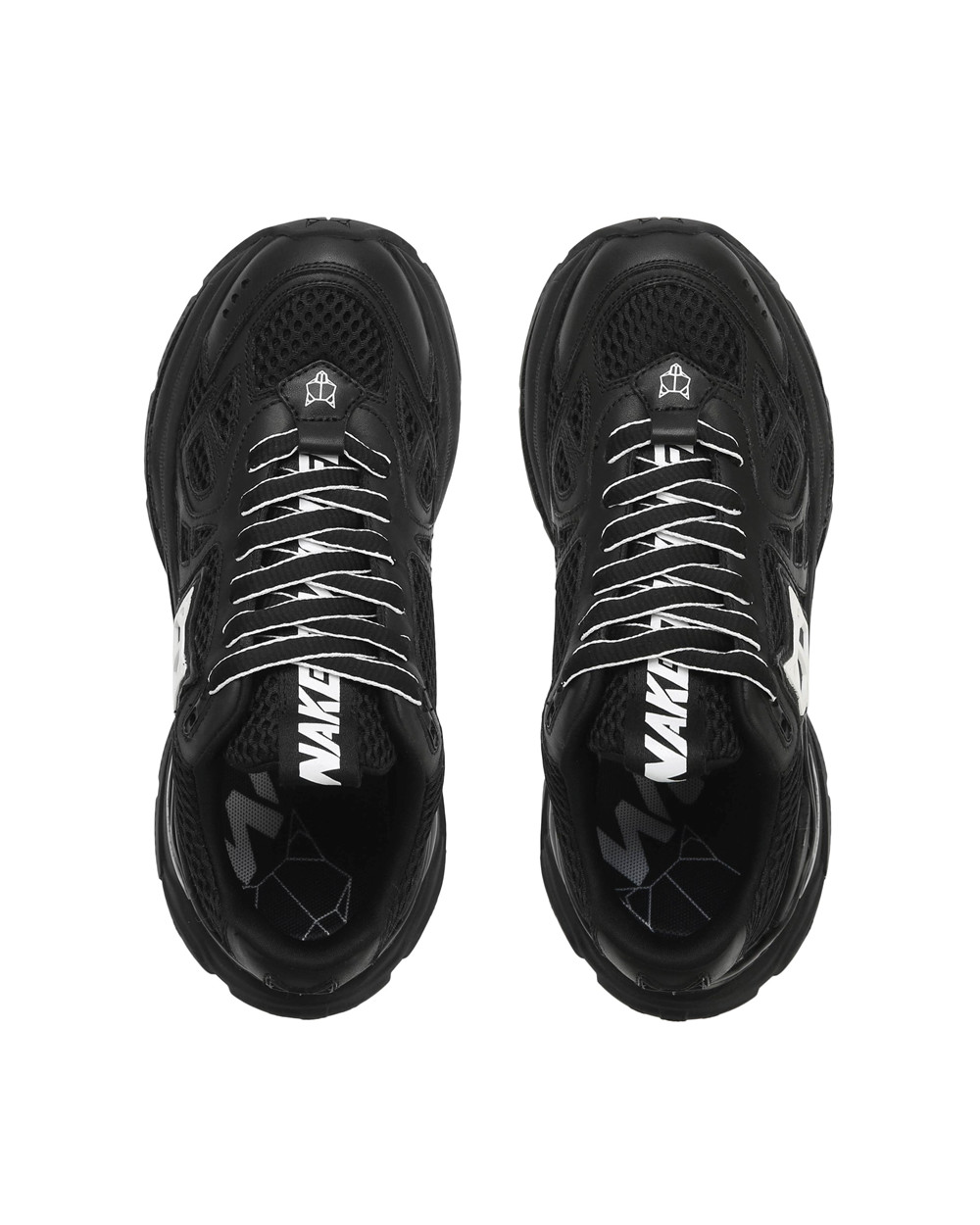 Naked Wolfe Smash Double Black Mesh Sneakers | 2517-TVKCW