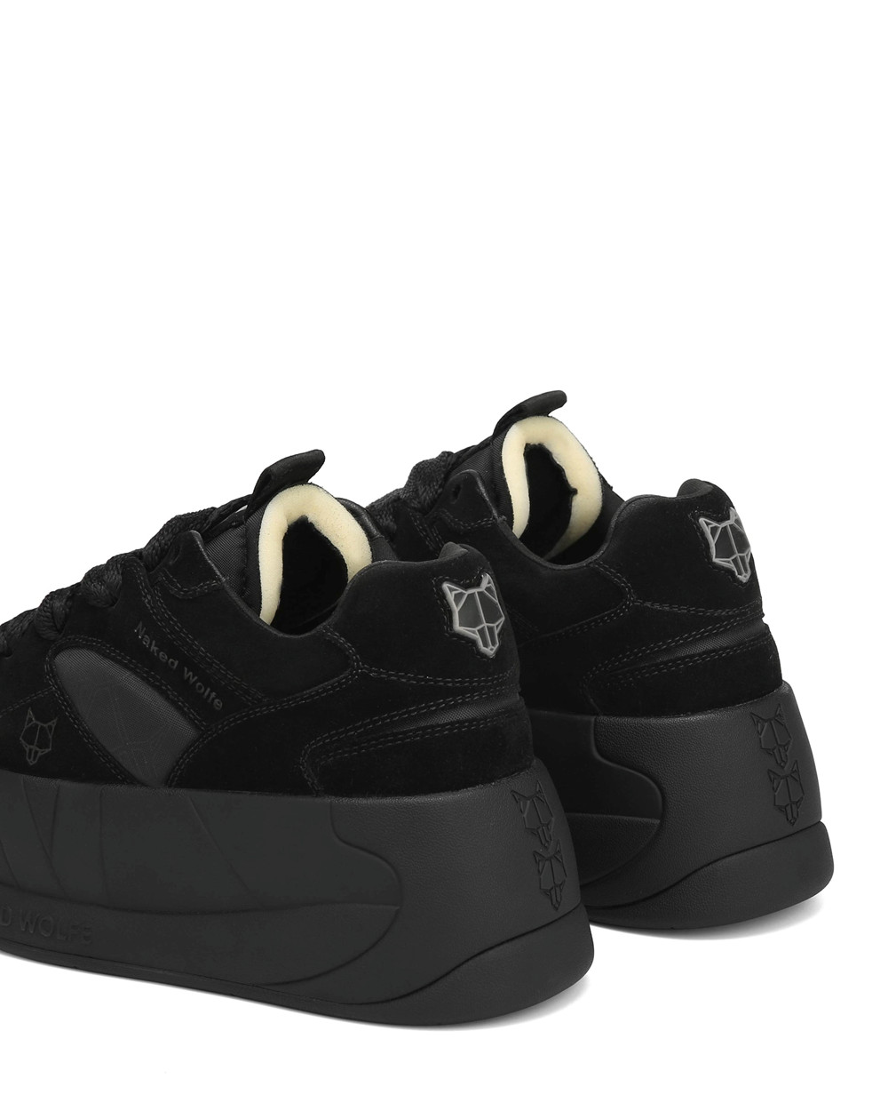 Naked Wolfe Snatch Double Black Sneakers | 3269-HSKJR