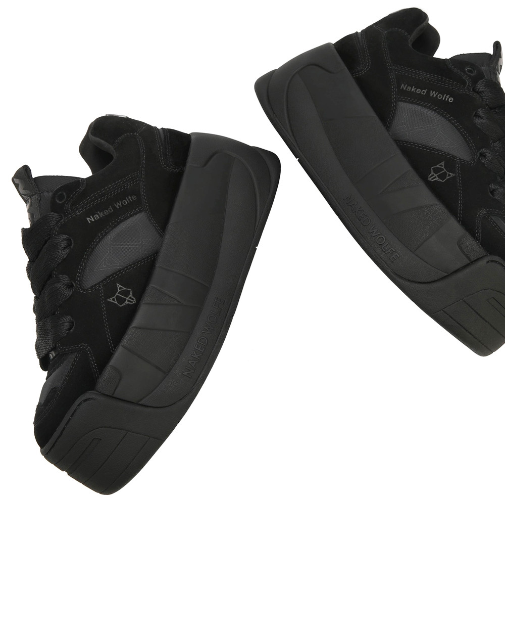 Naked Wolfe Snatch Double Black Sneakers | 3269-HSKJR