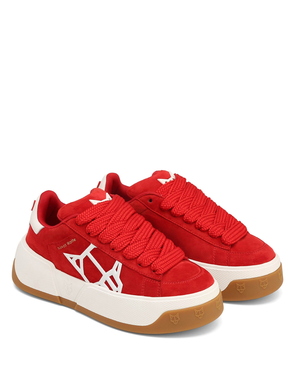 Naked Wolfe Sound Red Kid Suede Sneakers | 7462-AQMRF