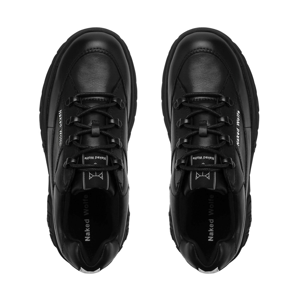 Naked Wolfe Sporty Black Leather Icons | 1847-SLREB