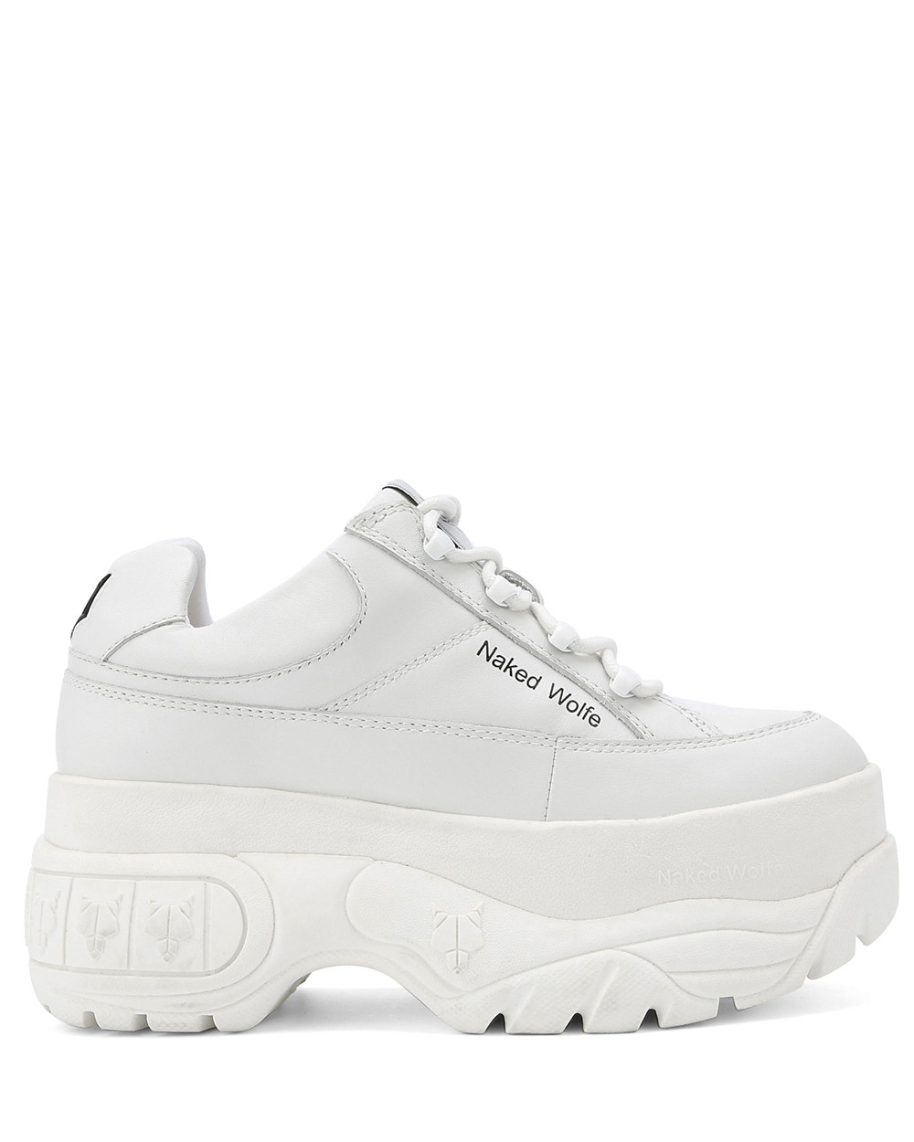 Naked Wolfe Sporty White Leather Sneakers | 0286-XZCAS