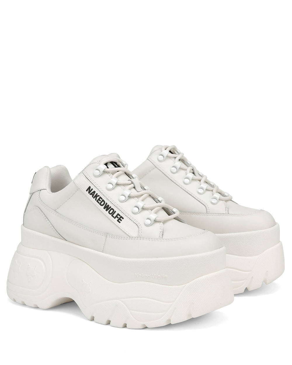 Naked Wolfe Sprinter White Leather Sneakers | 2097-ORFED