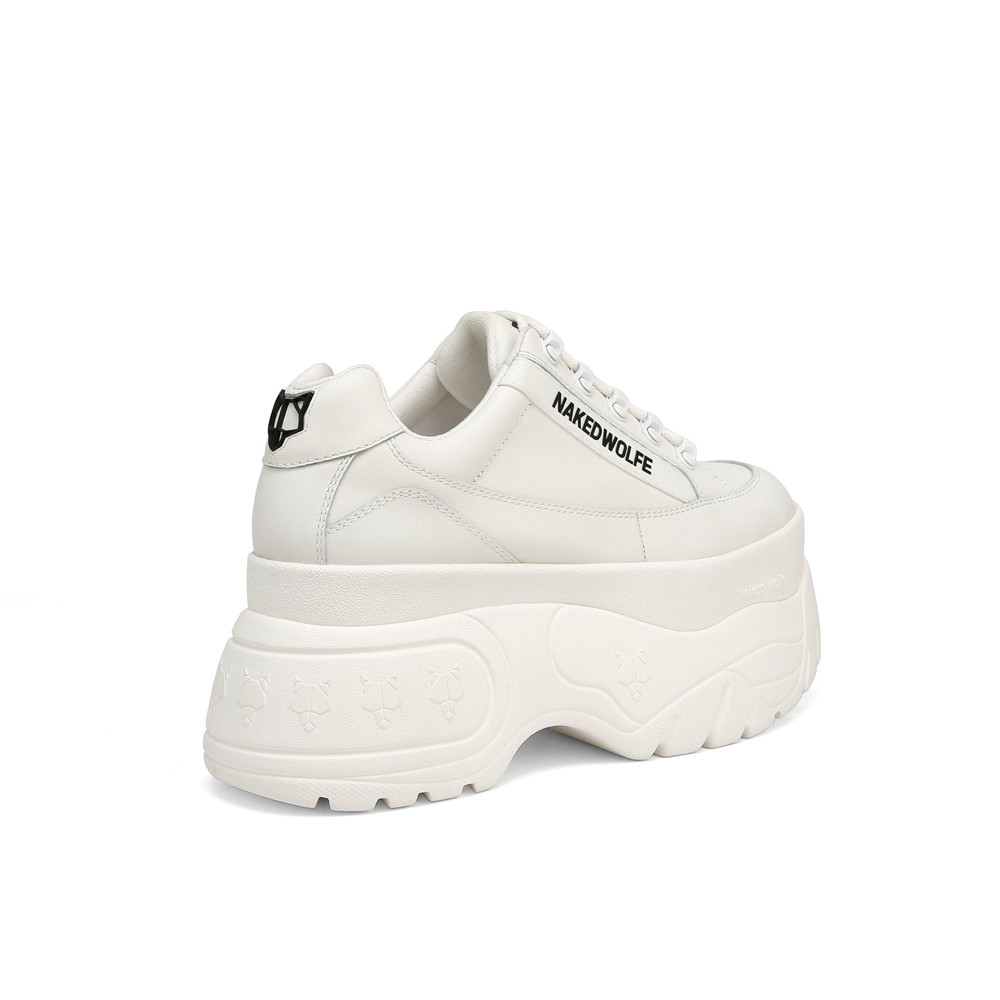 Naked Wolfe Sprinter White Leather Sneakers | 2097-ORFED