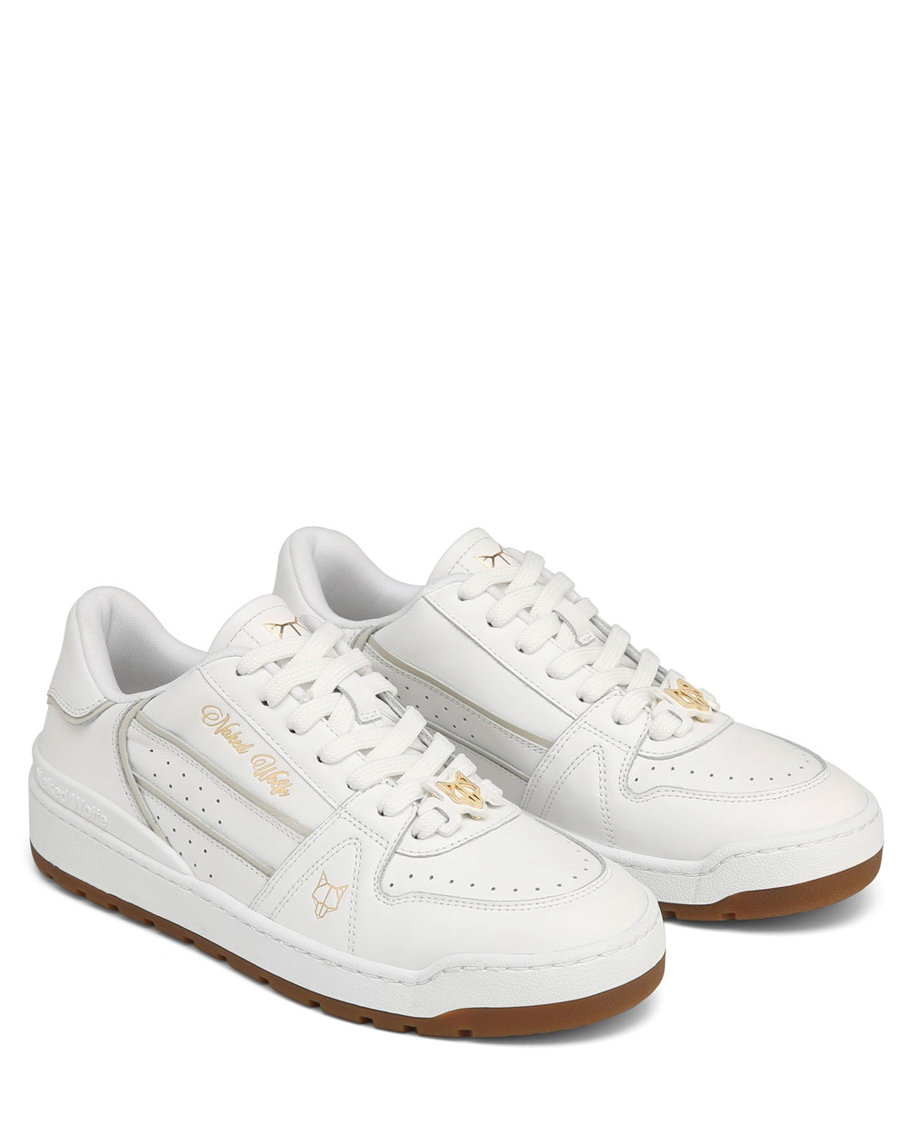 Naked Wolfe Strand White Leather Sneakers | 4375-RHAYJ