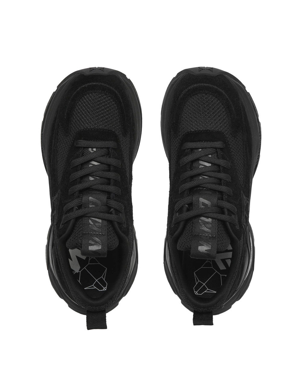 Naked Wolfe Super Double Black Suede Sneakers | 0671-NRPHG