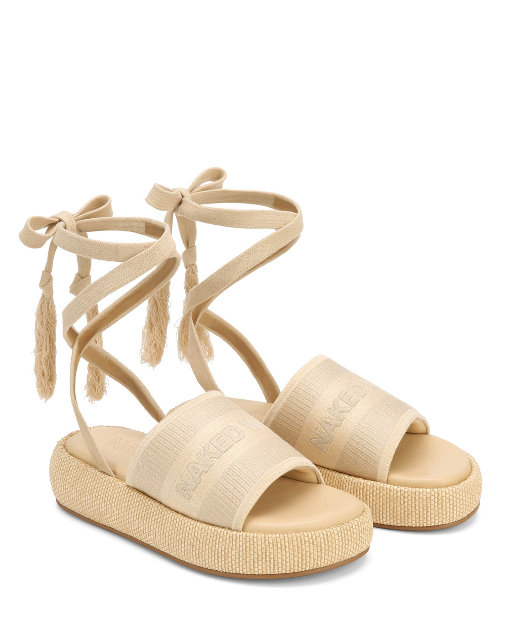 Naked Wolfe Surf Raffia Natural Sandals | 6382-OULKT