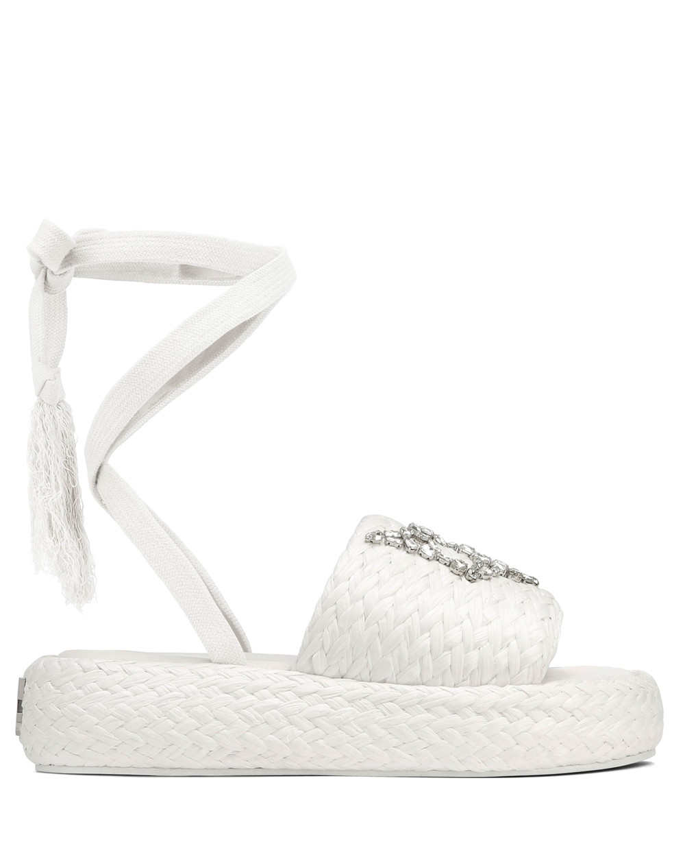 Naked Wolfe Surf Raffia White Sandals | 0246-MOCBX