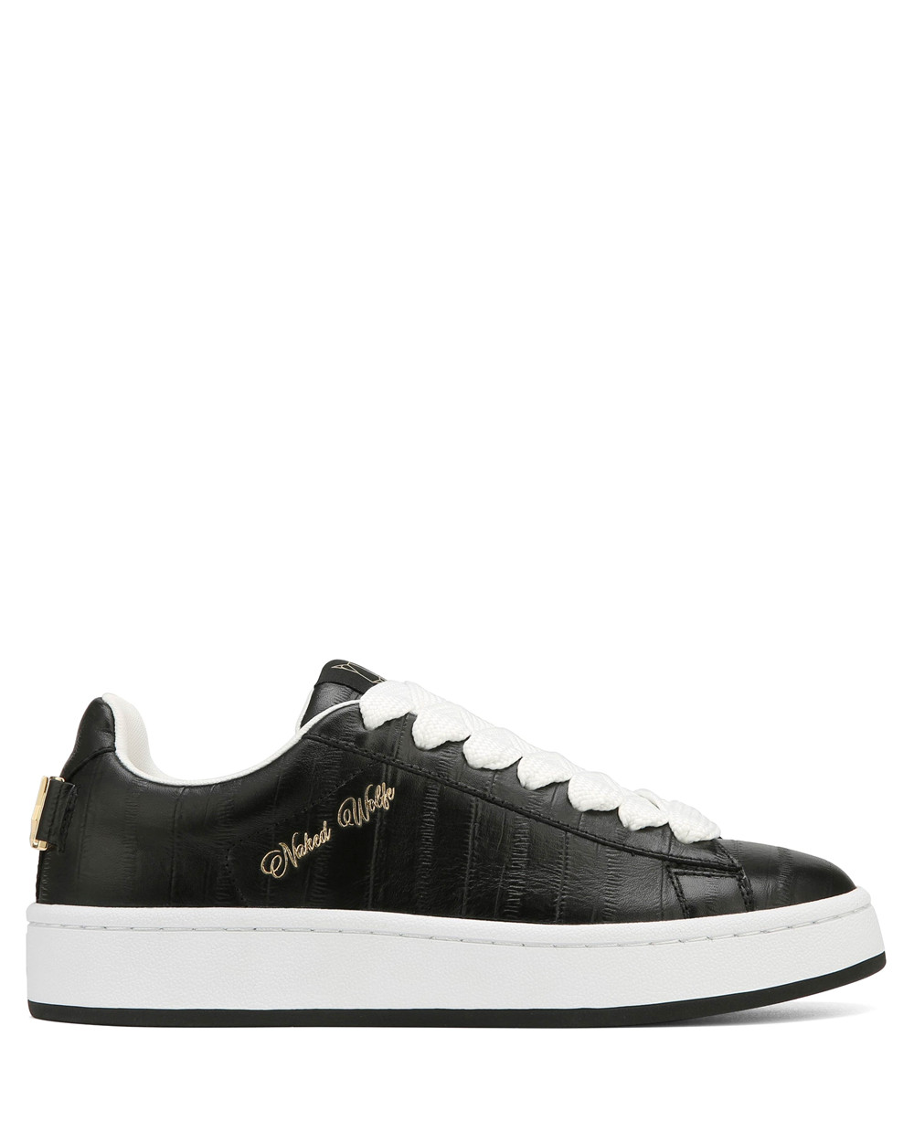 Naked Wolfe Suri Eel Print Leather Black Sneakers | 1248-CYMEF