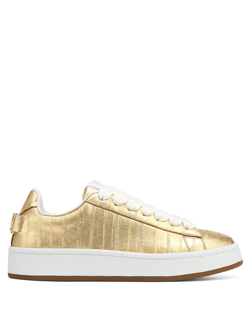 Naked Wolfe Suri Eel Print Leather Gold Sneakers | 4186-NRMZD