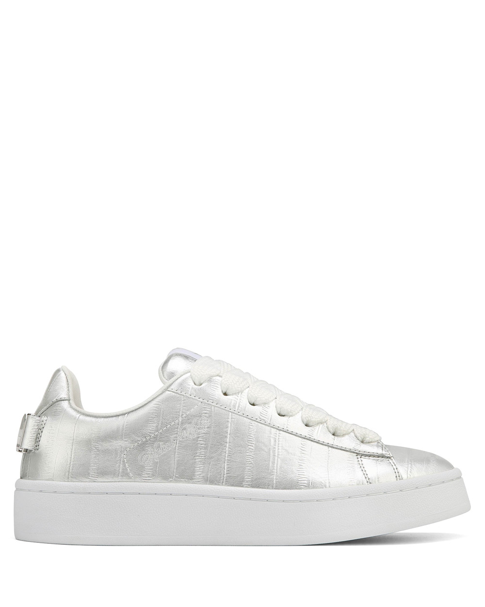 Naked Wolfe Suri Eel Print Leather Silver Sneakers | 4125-HZVTN