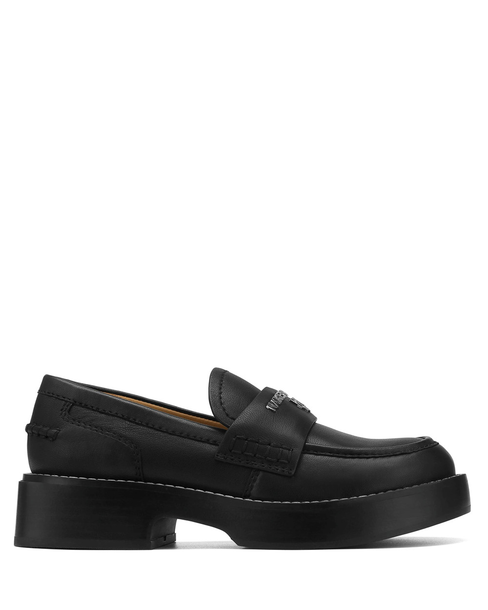 Naked Wolfe Swan Cow Leather Black Loafers | 9785-LDQRN