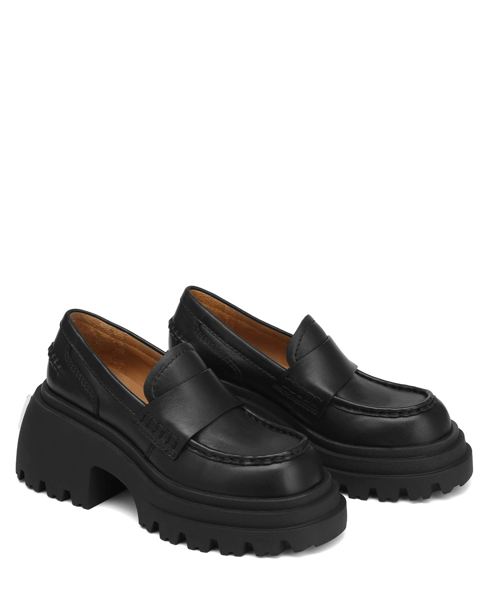 Naked Wolfe Swish Black Leather Loafers | 7314-YNUJT