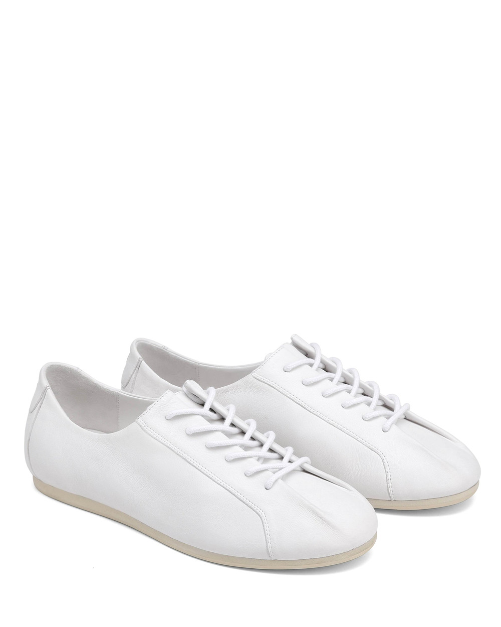 Naked Wolfe Toffee White Leather Sneakers | 0512-ZITSX