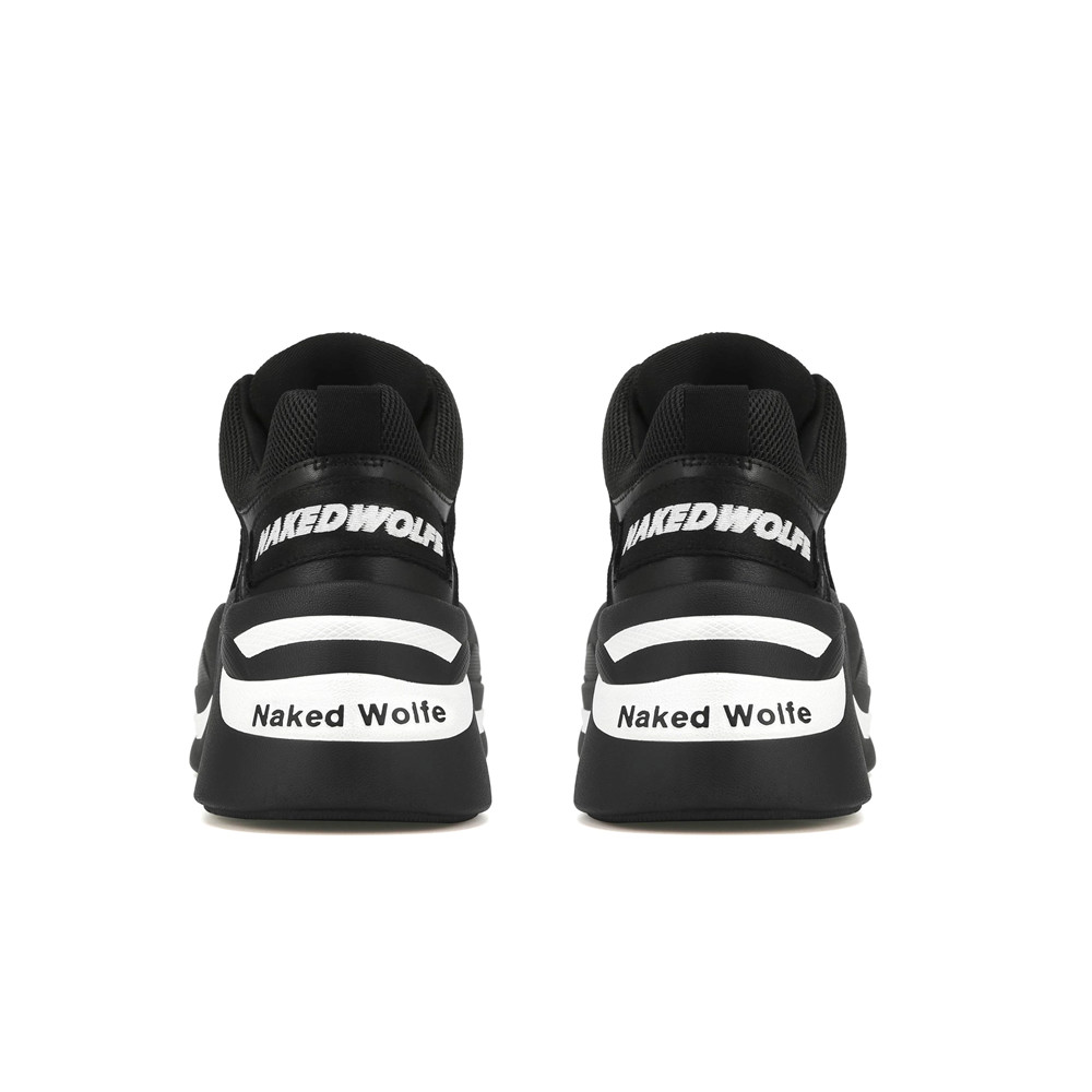 Naked Wolfe Track Double Black Sneakers | 1720-JVTZF