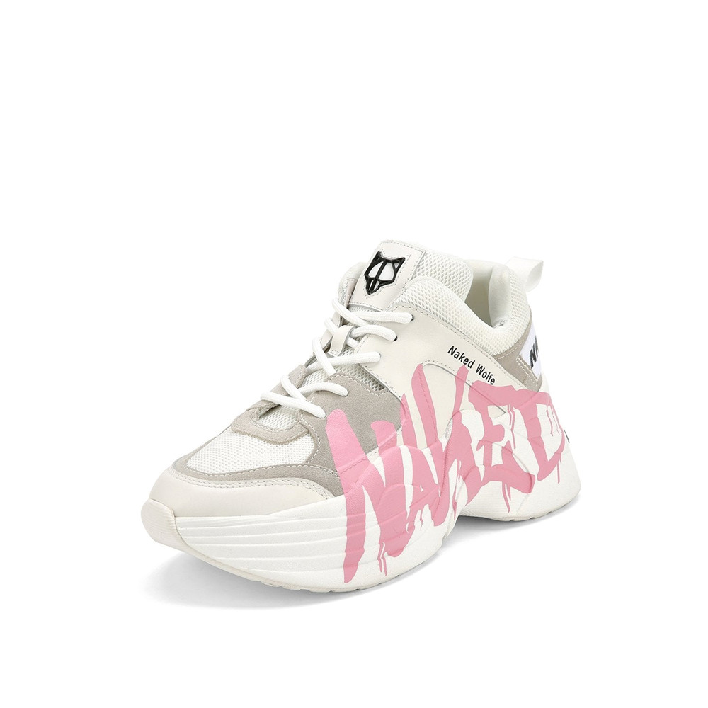 Naked Wolfe Track Logo Pink Sneakers | 9021-HDXER