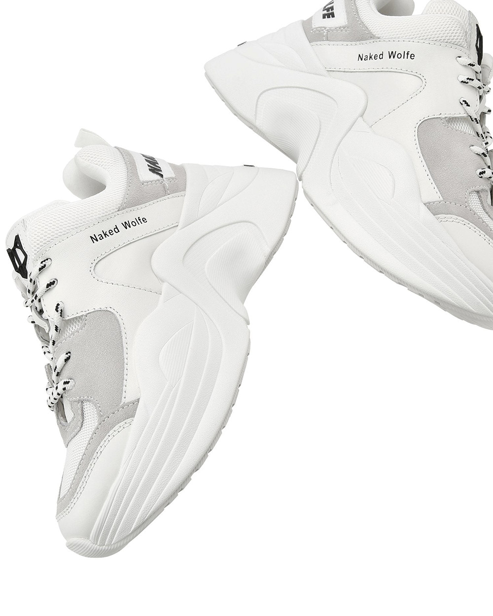 Naked Wolfe Track White Sneakers | 5084-PFZNQ