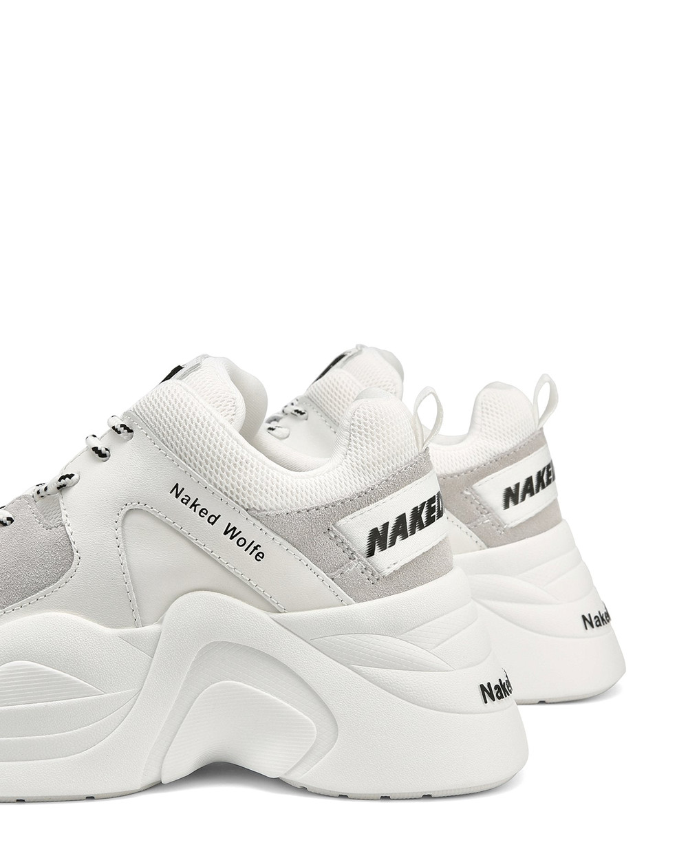 Naked Wolfe Track White Sneakers | 5084-PFZNQ