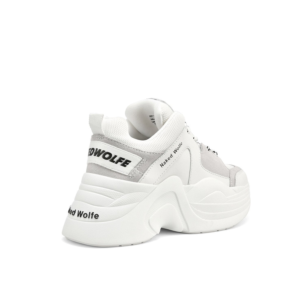 Naked Wolfe Track White Sneakers | 5084-PFZNQ