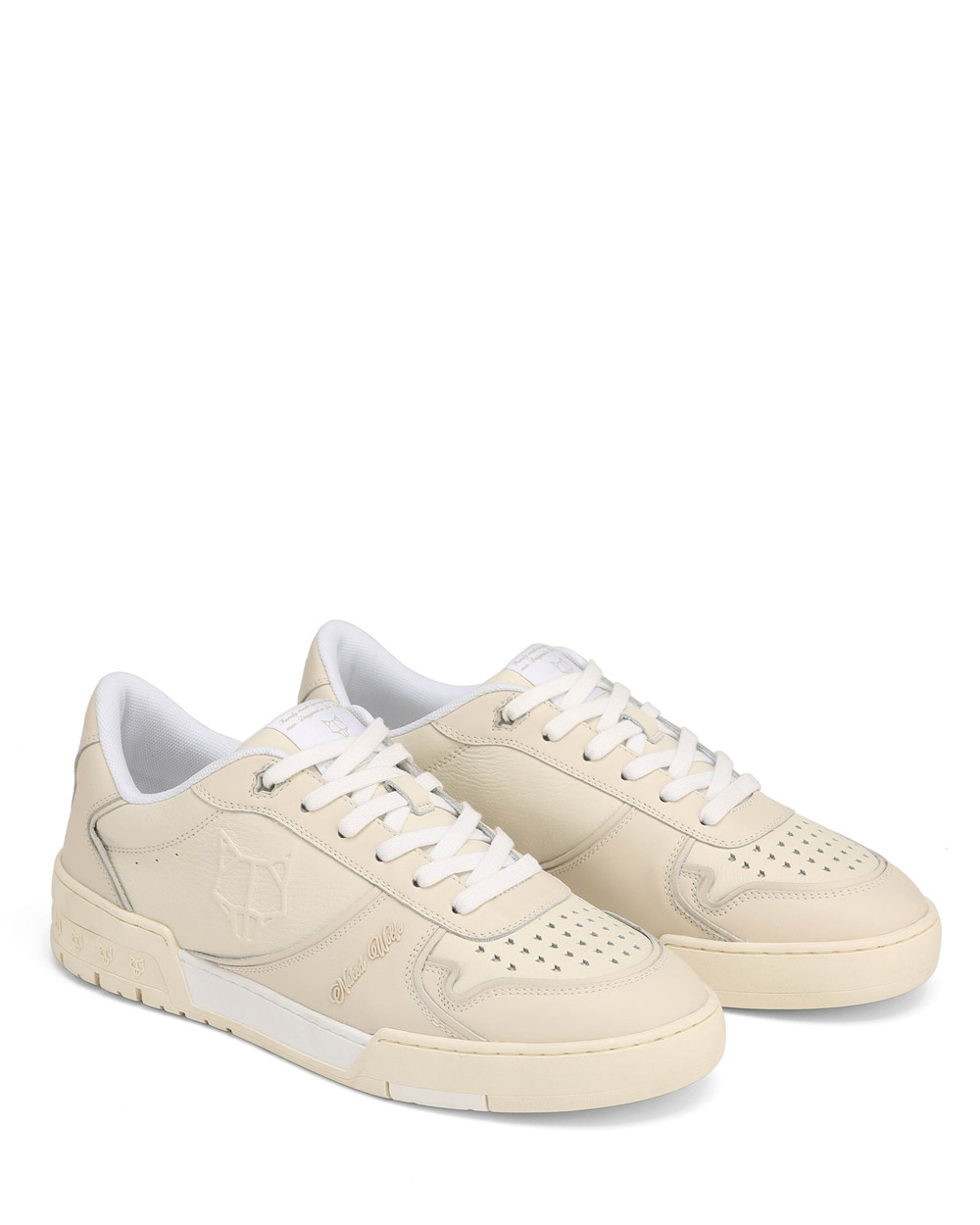 Naked Wolfe Transmission Taupe Leather Sneakers | 5947-CQWHM