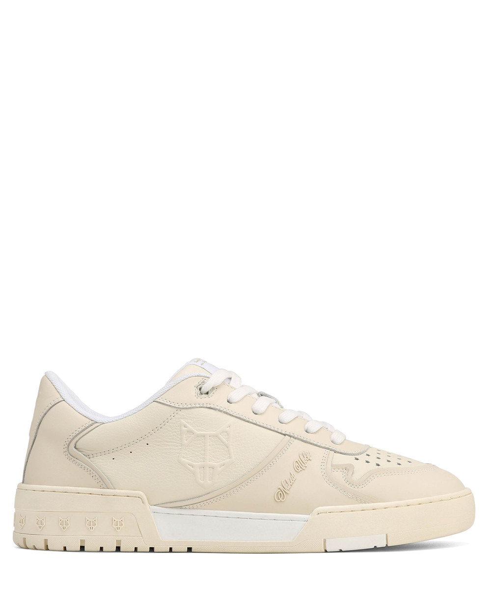 Naked Wolfe Transmission Taupe Leather Sneakers | 5947-CQWHM